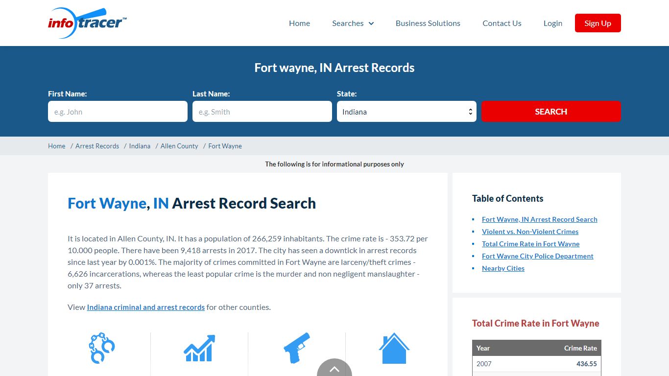 Search Fort Wayne, IN Arrest Records Online - InfoTracer